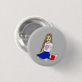 meisje ronde button 3,2 cm (Voorkant /achterkant)
