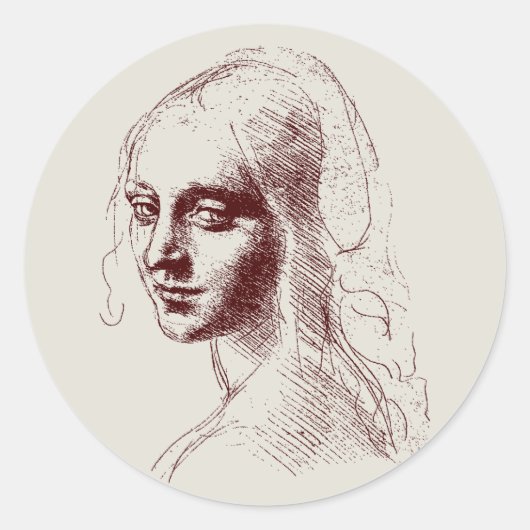 meisje ronde sticker (Voorkant)