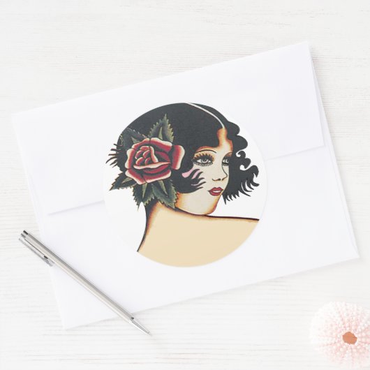  meisje ronde sticker (Envelop)