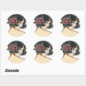 meisje ronde sticker (Vel)