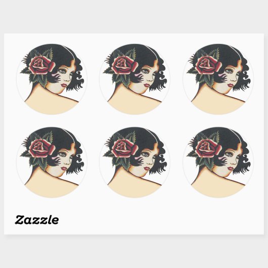  meisje ronde sticker (Vel)