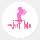 meisje ronde sticker (Voorkant)