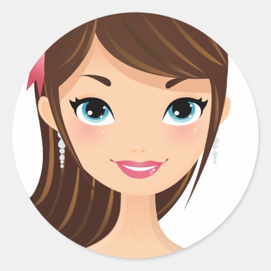  meisje ronde sticker (Voorkant)