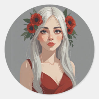 meisje ronde sticker