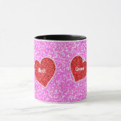 MEISJE ROOD HART ROZE GLITTER MOK (Midden)