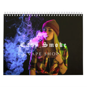 Meisje Rookt Vape Winkel Bedrijf Kalender