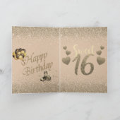 Meisje Roos Gold op persoonlijke titel 16e verjaar Kaart (Binnen)