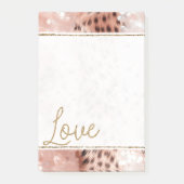 Meisje Roos Goud Leopard Bokeh Post-it® Notes (Voorkant)