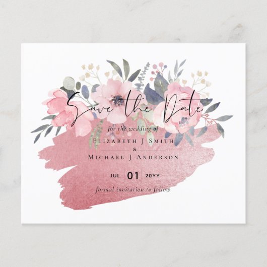  meisje Rosegold Floral Glam Wedding (Voorkant)