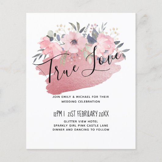  meisje Rosegold Floral Glam Wedding (Voorkant)