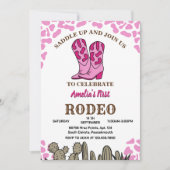 Meisje Rounded Eerste Rodeo 1e feestverjaardag Kaart (Voorkant)