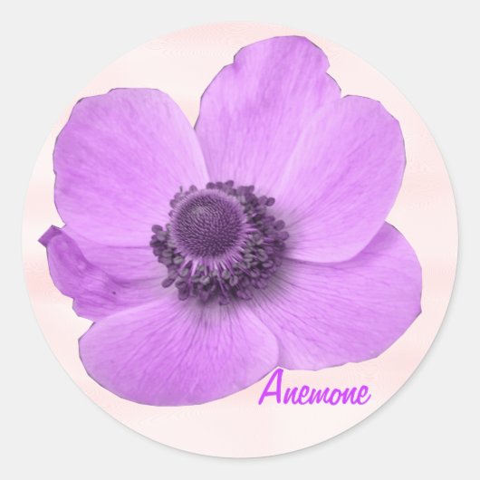  meisje roze annemonsticker ronde sticker (Voorkant)