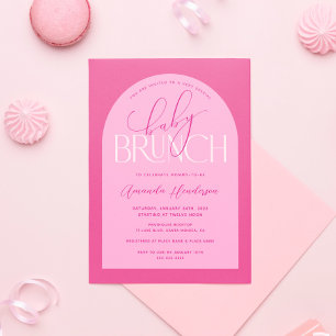 Meisje Roze Baby Brunch Baby Shower Uitnodiging