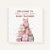 Meisje Roze Baby shower Gastenboek Notitieboek (Voorkant)