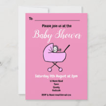 Meisje Roze Baby shower Invitation