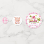 Meisje roze barnyard boerderij dieren verjaardag confetti (Voorkanten)