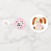 Meisje roze barnyard boerderij dieren verjaardag confetti (Achterkanten)