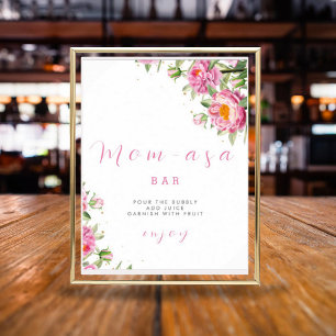 Meisje Roze Bloemen Baby in Bloom Shower Schattige Poster