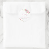 Meisje Roze Bloemen Baby in Bloom Shower Schattige Ronde Sticker (Tas)