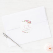 Meisje Roze Bloemen Baby in Bloom Shower Schattige Ronde Sticker (Envelop)