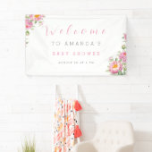 Meisje Roze Bloemen Baby in Bloom Shower Schattige Spandoek (Insitu)