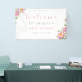 Meisje Roze Bloemen Baby in Bloom Shower Schattige Spandoek (Beurs)