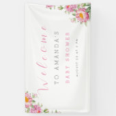 Meisje Roze Bloemen Baby in Bloom Shower Schattige Spandoek (Verticaal)