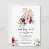 Meisje Roze Bloemen Hatching Dragon Hatching Binne Kaart (Voorkant)