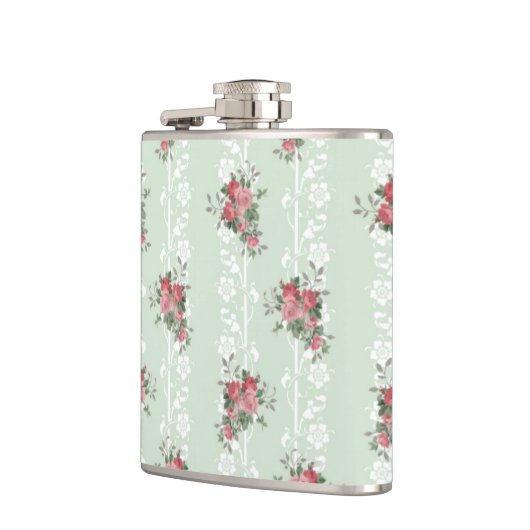  Meisje Roze Bloemen Heupfles (Links)