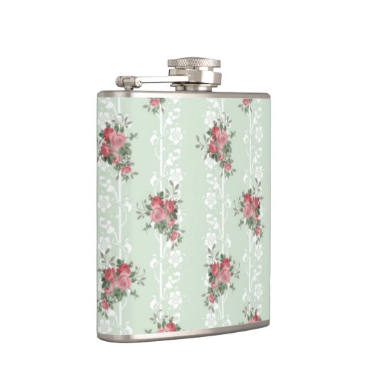  Meisje Roze Bloemen Heupfles (Rechts)