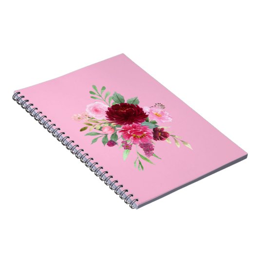  Meisje Roze Bloemen Notitieboek (Rechterzijde)