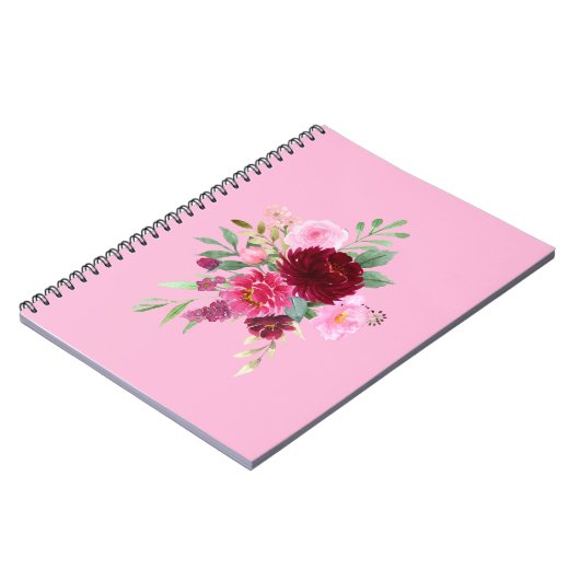  Meisje Roze Bloemen Notitieboek (Linkerzijde)