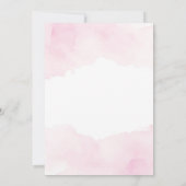 Meisje Roze Boog Gouden Kruis Doop Doop Kaart (Achterkant)