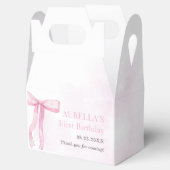 Meisje Roze Bow 1e Verjaardagsfeest Bedankdoosjes (Geopend)