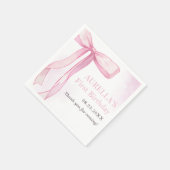 Meisje Roze Bow 1e Verjaardagsfeest Servet (Hoek)