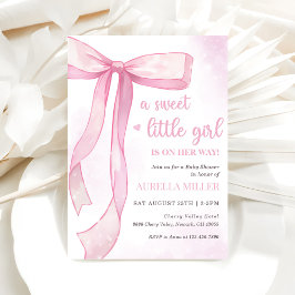 Meisje Roze Bow Baby shower Kaart
