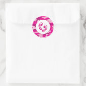 MEISJE roze camo voeten envelop seals gunst sticke Ronde Sticker (Tas)