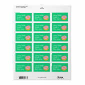 Meisje roze donut naam school boek labels (Full Sheet)