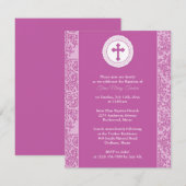 Meisje roze doop uitnodiging (Voorkant / Achterkant)