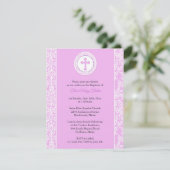 Meisje roze doop uitnodiging (Staand voorkant)