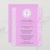 Meisje roze doop uitnodiging (Voorkant / Achterkant)