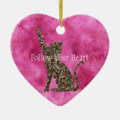 Meisje Roze en Blush Swirls en Glitter Keramisch Ornament (Voorkant)