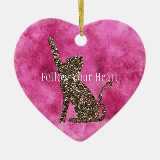 Meisje Roze en Blush Swirls en Glitter Keramisch Ornament (Voorkant)