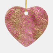 Meisje Roze en Blush Swirls en Glitter Keramisch Ornament (Achterkant)