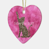 Meisje Roze en Blush Swirls en Glitter Keramisch Ornament (Links)