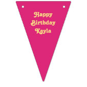  Meisje Roze en Geel Verjaardag Vlaggetjes (Derde vlag)