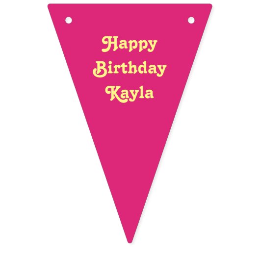  Meisje Roze en Geel Verjaardag Vlaggetjes (Derde vlag)