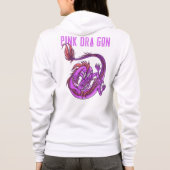Meisje Roze en Roze Dra Gon - Comic Style Dragon Hoodie (Achterkant)
