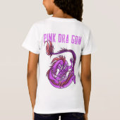 Meisje Roze en Roze Dra Gon - Comic Style Dragon T-shirt (Achterkant)