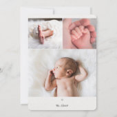 Meisje Roze Eucalyptus Greenery Monogram Baby Gebo Aankondiging (Achterkant)